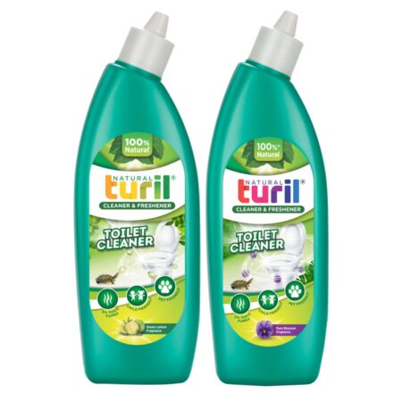 Turil® Toilet Cleaner (Green Lemon + Pure Blossom) Combo - 2 X 1L | Eco-Friendly | Zero Toxic Fumes
